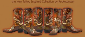 Western boots inspired by tattoo themes